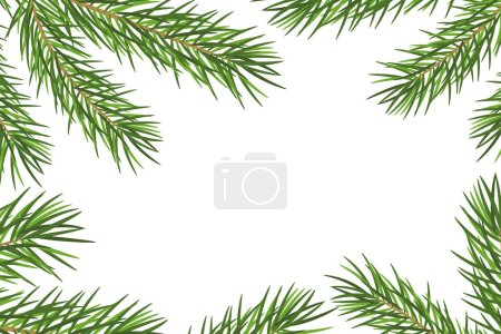 Illustration for Christmas background with fir tree, place for text, greeting card- vector illustration - Royalty Free Image