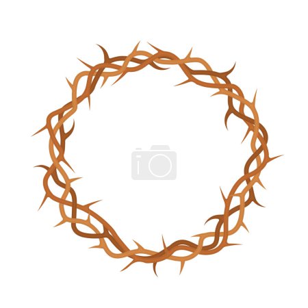 Ilustración de Corona de espinas, Crucifixión de Jesucristo, Ilustración vectorial del concepto del Viernes Santo - Imagen libre de derechos