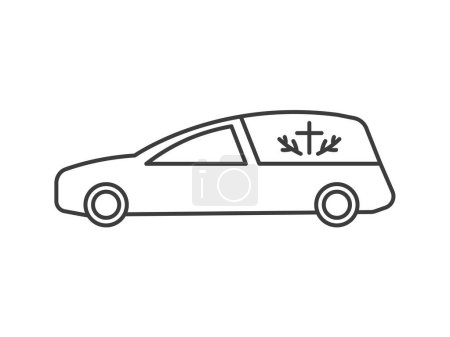 Téléchargez les illustrations : Corbillard voiture icon- illustration vectorielle - en licence libre de droit