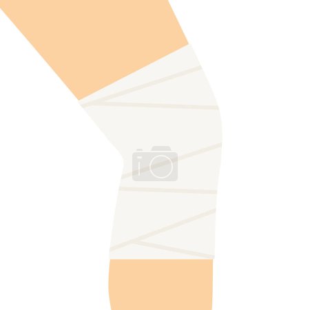 Illustration for Compression bandage wrapped around patient's knee- vector illustration - Royalty Free Image