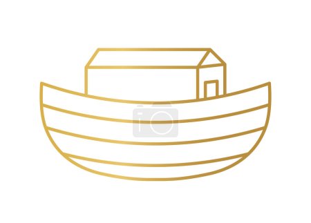 Illustration pour Icône de l'Arche de Noé doré - illustration vectorielle - image libre de droit