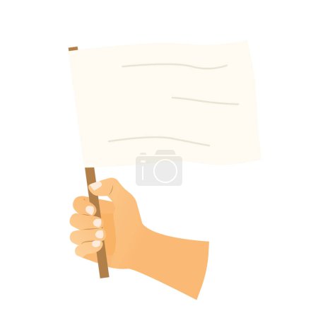 hand holding a white flag typically symbolizes surrender, peace or truce in various contexts, such as warfare or negotiations- vector illustration