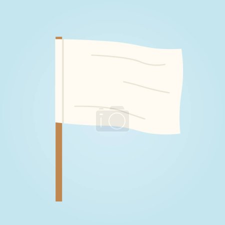 white flag typically symbolizes surrender, peace or truce in various contexts, such as warfare or negotiations- vector illustration