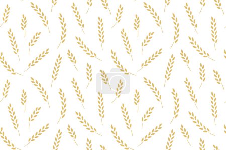Weizenähre nahtloses goldenes Muster mit Weizenähren; ideal für Einladung zur Erstkommunion und andere Accessoires - Vektorillustration