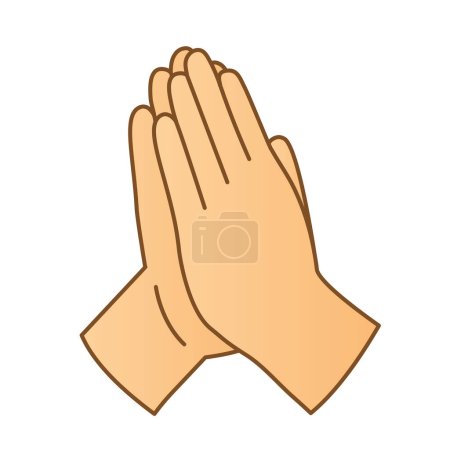Illustration for Hands in praying position icon; it's perfect for religious-themed websites, spiritual blogs, or worship materials -vector illustration - Royalty Free Image