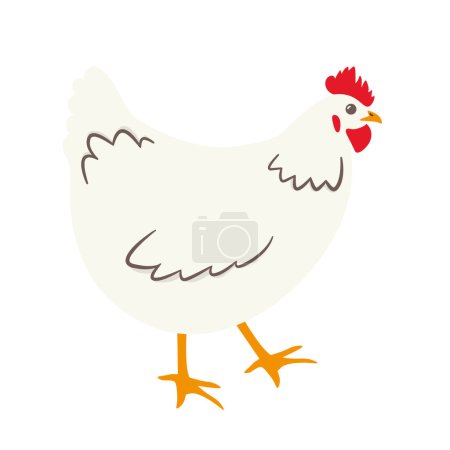 weißes Hühnersymbol - Vektorillustration