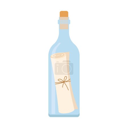 message in a bottle icon; concept of hope and adventure; for travel-related designs, communication apps, or as a metaphor for sending meaningful messages - vector illustration