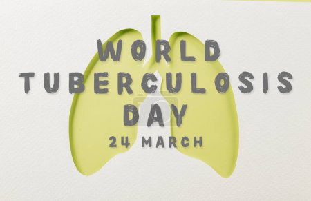 Photo for Lungs paper cutting symbol on white background, copy space, concept of world TB day, banner background design, respiratory diseases, lung cancer awareness, Healthcare, World tuberculosis day - Royalty Free Image
