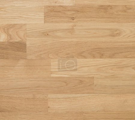 Foto de Natural oak wood background, solid wooden surface, horizontal parquet texture, abstract wooden pattern close view photo - Imagen libre de derechos