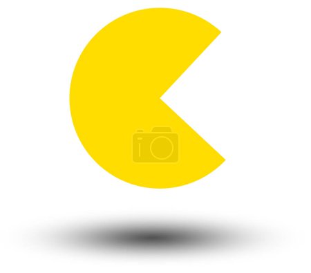 Foto de Forma Pac-Man amarilla aislada sobre fondo blanco - Imagen libre de derechos