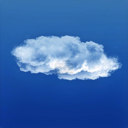 Téléchargez les photos : Nuage isolé sur fond bleu Illustration 3D, rendu réaliste de la forme du nuage - en image libre de droit