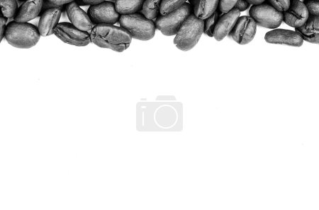 Photo for Coffee beans close view, fresh coffee black and white monochrome background - Royalty Free Image