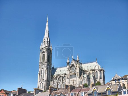 Old catholic cathedral building in Ireland. Christian church, ancient gothic architecture