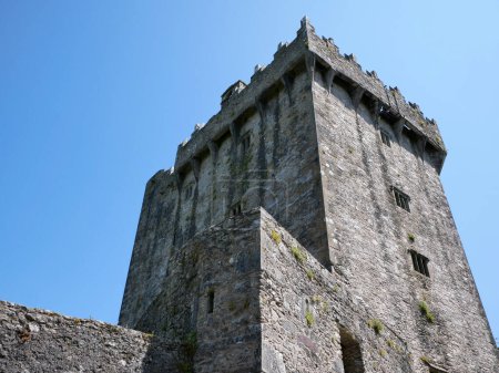 Photo for Ancient tower background, Blarney castle in Ireland, celtic fortress - Royalty Free Image