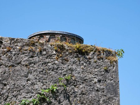 Antiguo fondo de pared de la torre, castillo de Blarney en Irlanda, fortaleza celta