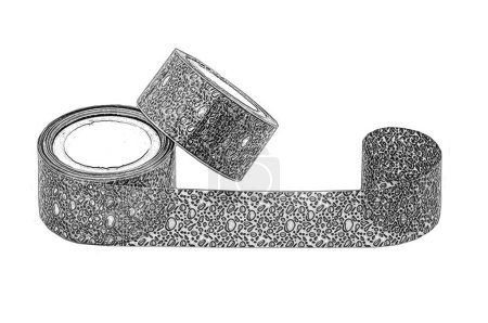 Curb tape decor for cakes with sea stones pattern isolated over white background