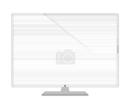 LCD TV vector illustration, modern television set isolated over white background