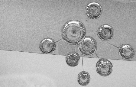 Téléchargez les photos : Fond de lustre moderne, lampes rondes sur le motif de plafond - en image libre de droit