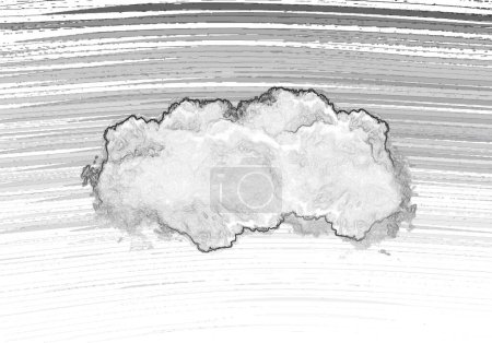 Forme d'un seul nuage blanc isolé au-dessus d'un ciel bleu profond, illustration réaliste. Forme de nuage blanc 