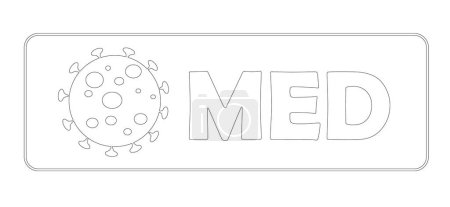 medizinisches Labor-Logo-Konzept, Logotyp-Vorlage, medizinisches Logo-Zeichnung Bleistift-Attrappe gezeichnete Skizze Illustration