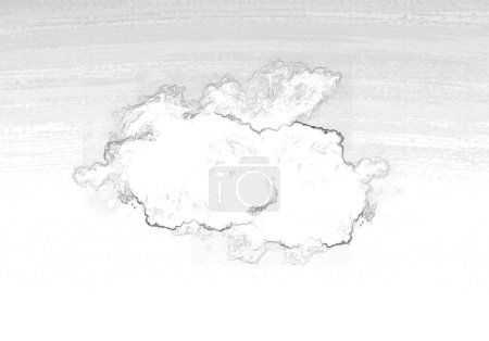 Single white cloud shape isolated over deep blue sky, realistic cloud illustration. White cloud shape 