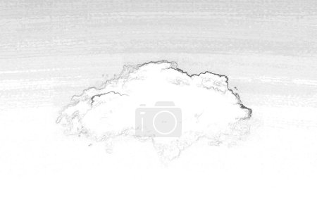 Téléchargez les photos : Forme d'un seul nuage blanc isolé au-dessus d'un ciel bleu profond, illustration réaliste. Forme de nuage blanc - en image libre de droit