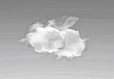 Una sola forma de nube blanca aislada sobre cielo azul profundo, ilustración realista de la nube. Forma de nube blanca 
