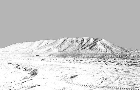 Téléchargez les photos : Sahara collines désertiques avec des roches de sable et des empreintes de roue - en image libre de droit