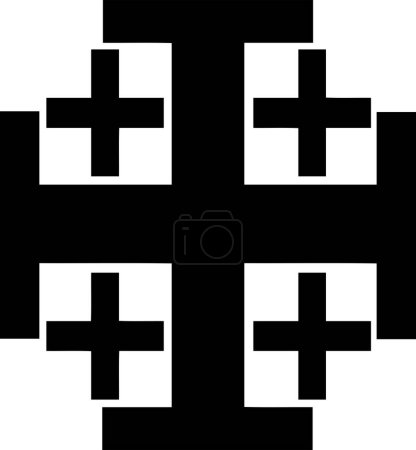 Illustration for Jerusalem cross shape isolated over white background, vector illustration - Royalty Free Image