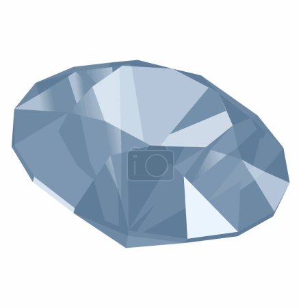 Téléchargez les illustrations : Diamant pierre précieuse isolé sur fond blanc illustration vectorielle. Élément cher de bijoux, forme brillante de pierre gemme, concept de logo de bijouterie - en licence libre de droit