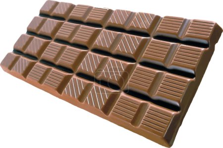 Illustration for Dark chocolate bar shape vector illustration - Royalty Free Image