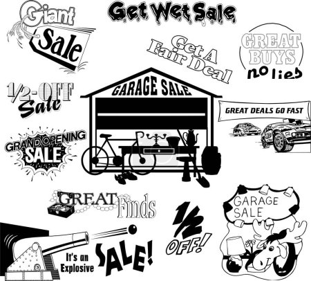 Verkaufsetiketten Icons Set, Marketing Vektor Piktogramme Sammlung