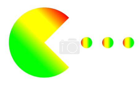 Old arcade game character, retro game illustration isolated over white background. Rainbow gameplay illustration