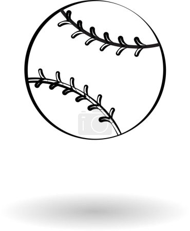 Baseballball-Piktogramm über weißem Hintergrund Vektor-Illustration. American Baseball Logo Konzept, Linienzeichnung Cliparts