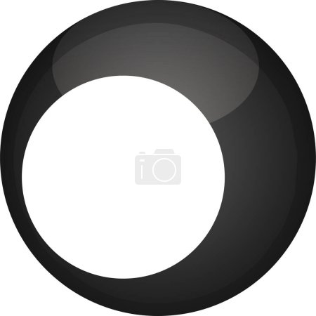 Pool ball icon over white background vector illustration. Billiard ball silhouette logo concept, clipart