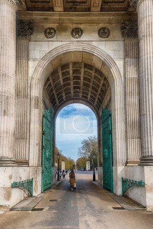 Photo for View of the Wellington Arch, iconic landmark in central London, England, UK - Royalty Free Image