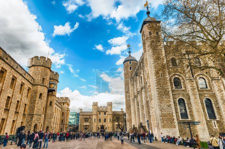 Photo for LONDON - APRIL 13, 2022: Inner courtyard of the Tower of London, iconic Royal Palace and Fortress in England, UK - Royalty Free Image