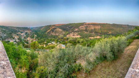 Panoramic view of the valley from Hyblean Garden in Ragusa Ibla, lower district of Ragusa, Sicily, Italy
