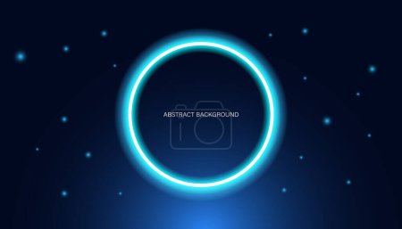 Abstract modern background, digital concept, blue with digital light circles.