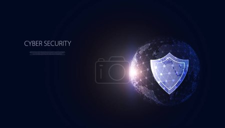 concept shield and world shield cyber security online theft protection