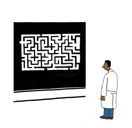 Photo for A black scientist must go through a maze to advance in his career. - Royalty Free Image