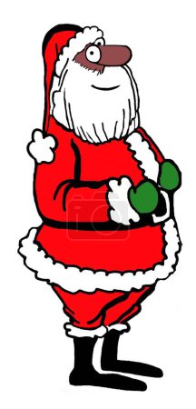 Téléchargez les photos : Black Santa a un grand sourire pour tout le monde pendant les vacances. - en image libre de droit