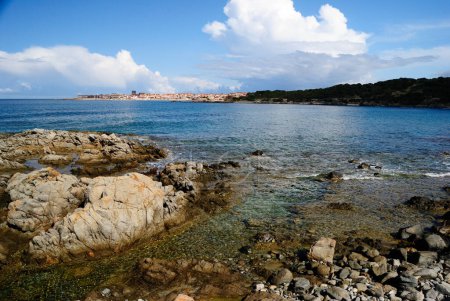 Photo for The coast between Li Feruli and Isola Rossa, in background Isola Rossa - Royalty Free Image