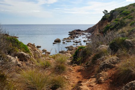 Photo for View of Cala Greca beach at Capo Figari - Royalty Free Image