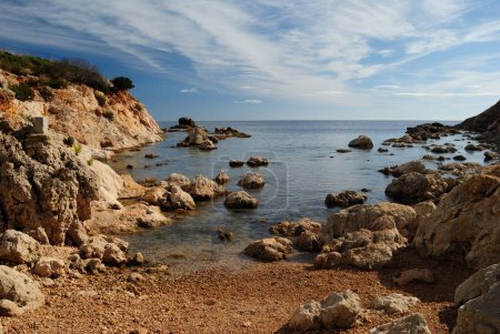 Photo for View of Cala Greca beach at Capo Figari - Royalty Free Image