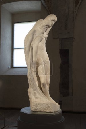 Foto de Compasión Rondanini por Miguel Ángel escultura Castello Sforzesco Milán, Italia - Imagen libre de derechos