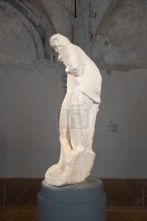 Foto de Compasión Rondanini por Miguel Ángel escultura Castello Sforzesco Milán, Italia - Imagen libre de derechos