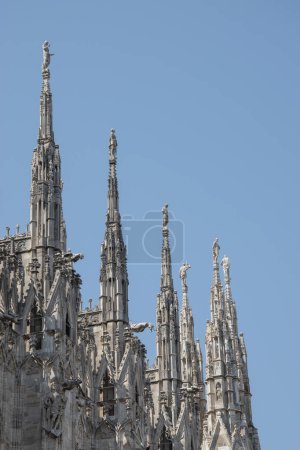 Photo for Detail of the Milan Cathedral, ancient cathedral church in the center of Milan, Italy, Europe - Royalty Free Image