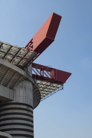 Téléchargez les photos : Stade de football dans le quartier San Siro à Milan, détail, Italie - en image libre de droit