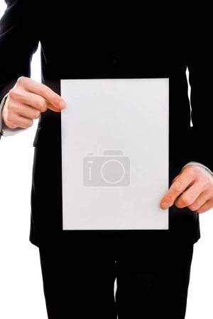 Photo for Man advertising on a white background - Royalty Free Image